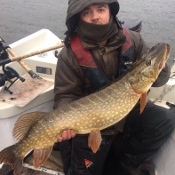 Kevin Appleyard braves the elements for a closer look at another good pike.